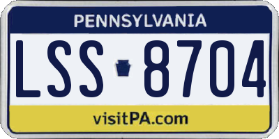 PA license plate LSS8704
