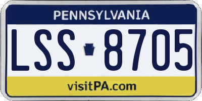 PA license plate LSS8705