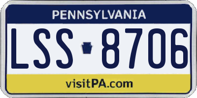 PA license plate LSS8706