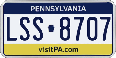 PA license plate LSS8707