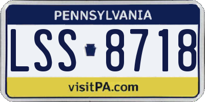 PA license plate LSS8718