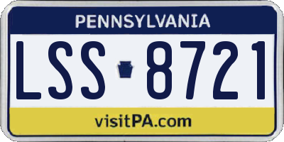PA license plate LSS8721