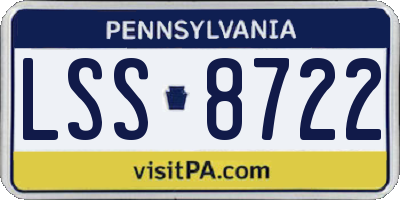PA license plate LSS8722
