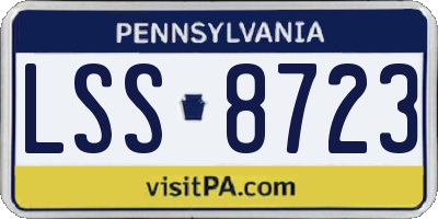 PA license plate LSS8723