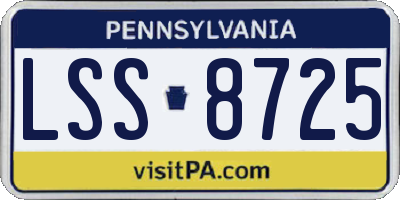 PA license plate LSS8725