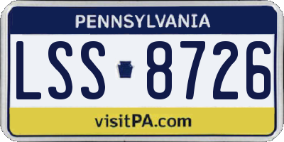 PA license plate LSS8726
