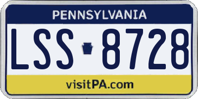 PA license plate LSS8728