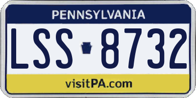 PA license plate LSS8732