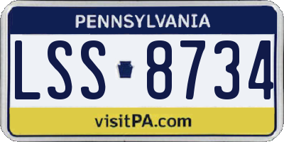 PA license plate LSS8734