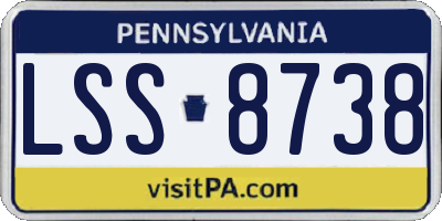 PA license plate LSS8738
