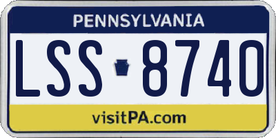 PA license plate LSS8740