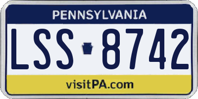 PA license plate LSS8742