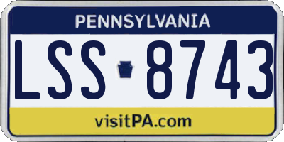 PA license plate LSS8743
