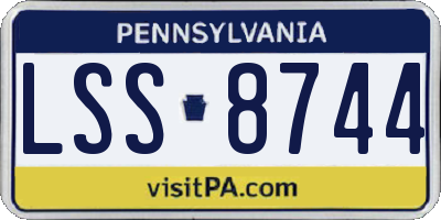 PA license plate LSS8744
