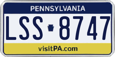 PA license plate LSS8747