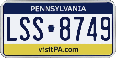 PA license plate LSS8749