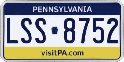 PA license plate LSS8752