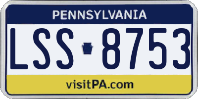 PA license plate LSS8753