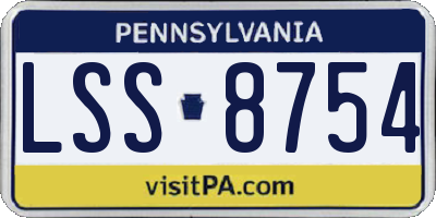 PA license plate LSS8754