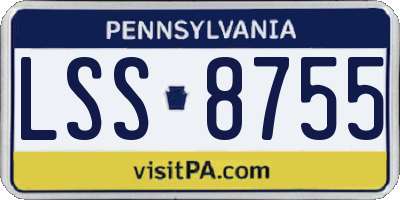 PA license plate LSS8755