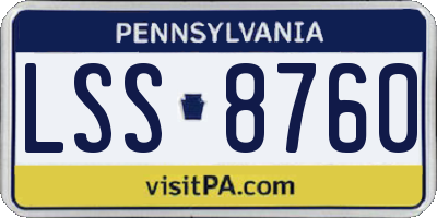 PA license plate LSS8760