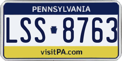 PA license plate LSS8763