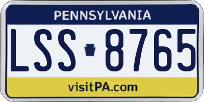 PA license plate LSS8765