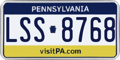 PA license plate LSS8768