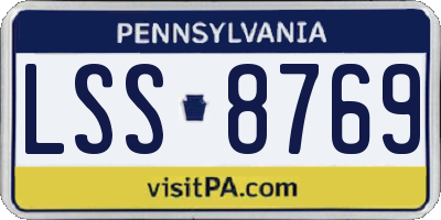 PA license plate LSS8769