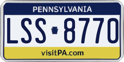 PA license plate LSS8770