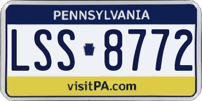 PA license plate LSS8772