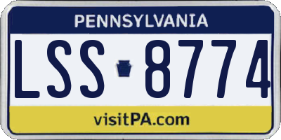 PA license plate LSS8774