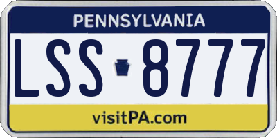 PA license plate LSS8777