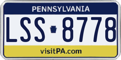 PA license plate LSS8778