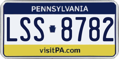 PA license plate LSS8782