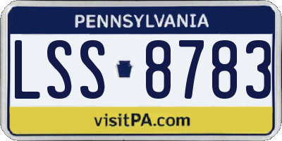 PA license plate LSS8783