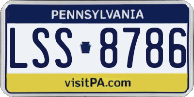 PA license plate LSS8786