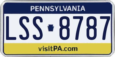 PA license plate LSS8787