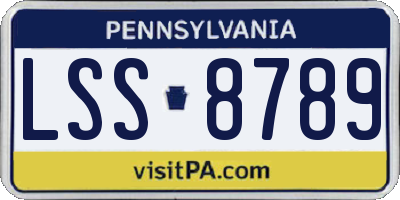 PA license plate LSS8789