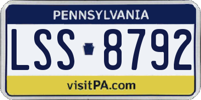 PA license plate LSS8792