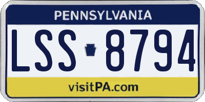 PA license plate LSS8794