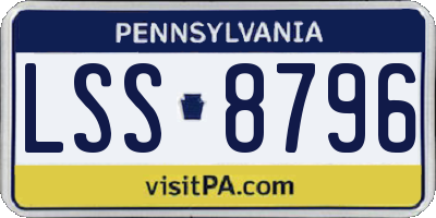 PA license plate LSS8796