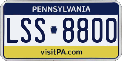 PA license plate LSS8800