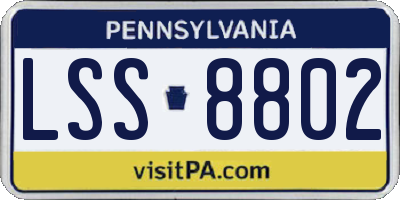 PA license plate LSS8802