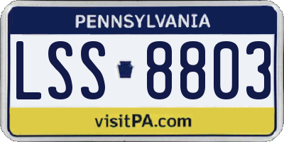 PA license plate LSS8803