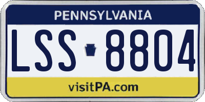 PA license plate LSS8804