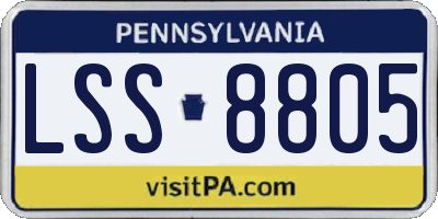 PA license plate LSS8805