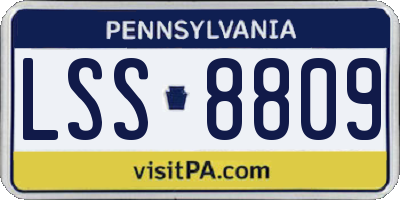 PA license plate LSS8809