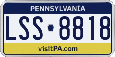 PA license plate LSS8818