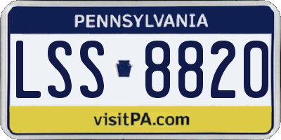 PA license plate LSS8820
